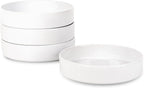Stone Lain Celina Stoneware Bowl Set, 4-Piece Pasta Bowls for Kitchen, Ceramic Serving for Noodles, Fruit, Cereal, Dinner - Microwave & Dishwasher Safe, White