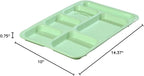 Carlisle FoodService Products P614R09 Right-Hand 6-Compartment Polypropylene Tray, 10" x 14", Green