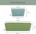 The Silicone Kitchen Reusable Silicone Bento Baking Cup, Non-Toxic, BPA Free, Dishwasher Safe Bento Box Accessories Lunch Box Dividers, Square and Rectangle, 24 Pack, Blue, White, Green