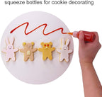 24pcs(12pcs 30ml; 12pcs 60ml) Plastic Squeeze Bottles with Twist Cap Cookie Decorating Supplies, Cookie Supplies Writer Bottles Food Coloring and Royal Icing Supplies