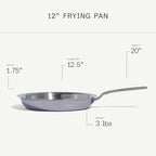 Made In Cookware - 12-Inch Stainless Steel Frying Pan - 5 Ply Stainless Clad - Professional Cookware - Crafted in Italy - Induction Compatible