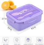 LOVINA Bento Boxes for Adults - 1100 ML Bento Lunch Box Container For Kids With Spoon & Fork - Durable Perfect Size for On-the-Go Meal, BPA-Free and Food-Safe Materials(Purple)