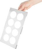 Restaurantware Squeeze Bottle Template Pack of 1 Stainless Steel 8 Hole Holder Top, 2.5" Diameter Fits 1/3 Size Food Pans, Dishwasher Friendly Integrated Lip Design Holder Top for Condiment Bottles