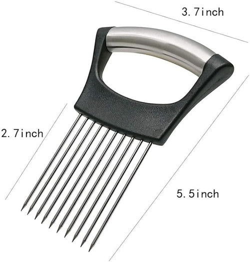 2025 Upgraded Onion Slicer, Onion Holder Chopper for Slicing, Chopper Slicer Assistant Tool, Cutter for Slicing of Meat, Potato, Tomato Kitchen Gadgets (1, Black)