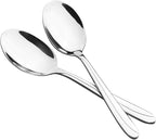Anbers 8 Pieces Large Serving Spoons, 9.45 Inches, Stainless Steel Catering Serving Spoons