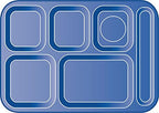 Carlisle FoodService Products P614R09 Right-Hand 6-Compartment Polypropylene Tray, 10" x 14", Green