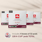Illy Coffee, Intenso Dark Roast K-Cups, Made With 100% Arabica Beans, Intense & Robust Flavor, All-Natural, No Preservatives, Pods for Keurig Machines, 128 K-Cup Pods