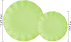 LIYH 24 Pcs Green Plastic Plates Reusable - Unbreakable Dinner Plates Scalloped Dessert Plate Microwave & Dishwasher Safe Plate Sets Perfect for Parties Birthday Picnics (12Guests)