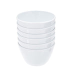 Amazon Basics Round Melamine Bowl, 8 oz, White, 6 Piece Set