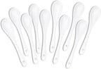 White Long Handle Porcelain Spoons Coffee, Tea, Yogurt and Ice-cream, Cutlery Fitting Ceramic Spoons 5.1 Inch Set of 10 (10, 5.1 inch)