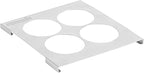 Restaurantware Squeeze Bottle Template Pack of 1 Stainless Steel 4 Hole Holder Top, 2.5" Diameter Fits 1/6 Size Food Pans, Dishwasher Friendly Integrated Lip Design Holder Top for Condiment Bottles