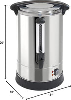 100-Cup XL Commercial Coffee Urn | Stainless Steel Coffee Maker Hot Beverage Dispenser for Catering & Events | Extra Large Commercial Size Coffee Brewer Broiler
