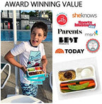 Snack Containers - SMALL Bento Lunch Boxes for Kids Girls Boys | MINI Leak-proof Box, Portion Container for School | Blue Navy Aqua Orange 4 Pack