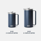 YETI Rambler 64 oz. French Press Coffee Maker, with GroundsControl Filter, Rescue Red