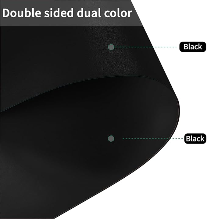 Dresser Top Protector - 16x84 Inch Waterproof Easy to Clean Can Conceal Flaws Protector The Table Top from Scratches Used for Coffee Table Dresser(Black+Black 16x84)