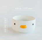 PURROOM Funny Cute Duck Bowl, Handmade Glaze Duck Safety Ceramics 17oz Soup Bowls, 4.6'' Rice Bowl. (500ML)