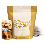 Bizzy Organic Cold Brew Coffee | Light & Bright Blend | Coarse Ground Coffee | Light Roast | Micro Sifted | Specialty Grade | 100% Arabica | Brew Bags | 4 Count | Makes 14 Cups (Pack of 2)