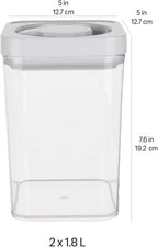 Amazon Basics Airtight Food Storage Containers, BPA Free, with Twist/Turn Lids, for Kitchen Pantry Organization, 10-Piece Square Set, Clear Plastic