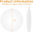 12 Inches White Round Sturdy Cake Board Drums for Displaying Cakes, 1/2 Inch Thick Decorating Supplies White 10-Packs Sturdy Corrugated Cardboard Base, Base para Pastel (12inch/10pcs)