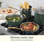 Cuisinart Cookware Set, 11 Piece Stainless Steel Cookware Pots and Pans, Home and Kitchen Durable Stainless Steel for Everyday Cooking, Matte Thyme, MT89G-11 - Image 5