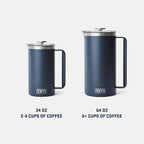 YETI Rambler 64 oz. French Press Coffee Maker, Black Forest Green