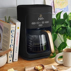 Beautiful 14-Cup Programmable Coffee Maker with Touch-Activated Display – Brew Hot Coffee Fast, Keep Warm & Auto-Pause (Black Sesame)