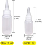 24pcs(12pcs 30ml; 12pcs 60ml) Plastic Squeeze Bottles with Twist Cap Cookie Decorating Supplies, Cookie Supplies Writer Bottles Food Coloring and Royal Icing Supplies