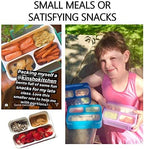kinsho Snack Containers for Kids Toddlers Baby Adults | MINI Bento Lunch-Box | SMALL Bento-Box Portion Container | Toddler Pre-School Girls Boys | Leak-proof Boxes | Purple Blue Set of 2