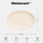 Stoneware Coupe Commercial Grade Dinnerware, Ivory, Oval Platter 11.75" x 8", Case of 12