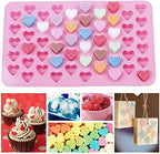 3 Pack Mini Silicone Gummy Candy Chocolate Molds Contains Small Hearts, Fruits, Marine Animal Shapes and 2 Droppers for Making Gummy, Candy, Chocolate and Small Ice Cubes