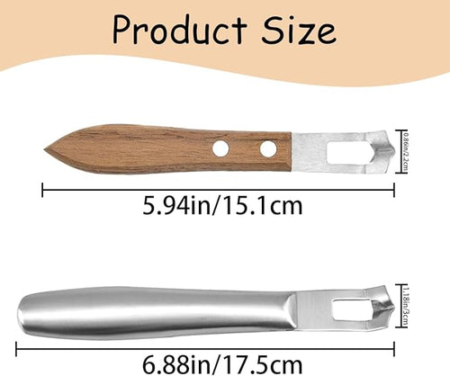 3 PCS Cocktail Channel Carving Knife Walnut Wood Handle Fruit and Vegetable Carving Tool V-Shaped Stainless Steel Blade, Garnish Citrus Zester for Decorating Cocktails, Desserts, and Salads