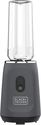 BLACK+DECKER® Ice Crush Single Serve Blender with Pulse/ON Button, Base, Two 20oz Personal Blender Jars, Blade Assembly, Travel Lid, Gray
