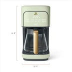 Beautiful 12-Cup Programmable Coffee Maker – Auto Brew, Digital Timer, Glass Carafe (Sage Green)