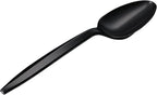 1,000 Plastic Disposable Tea spoons Bulk Black Medium Weight Disposable Silverware Plastic Cutlery Tea Spoons
