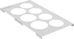 Restaurantware Squeeze Bottle Template Pack of 1 Stainless Steel 7 Hole Holder Top, 2.5" and 2.93" Diameter Fits 1/3 Size Food Pans, Dishwasher Friendly Integrated Lip Design Holder Top