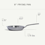 Made In Cookware - 8-Inch Stainless Steel Frying Pan - 5 Ply Stainless Clad - Professional Cookware - Crafted in Italy - Induction Compatible