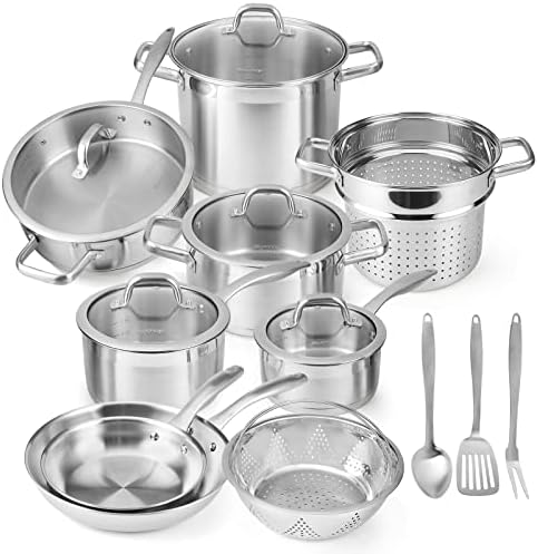 Duxtop Stainless Steel Pots and Pans Set, 17PC Induction Cookware Set - Image 2