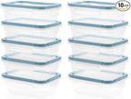 Snapware Total Solutions (3 Cup) Plastic Food Storage Containers Set, Airtight & Leakproof Locking BPA-Free Lids Tupperware, Freezer Dishwasher Microwave Safe (Pack of 10)