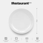 Stoneware Narrow Rim Commercial Grade Ceramic Dinnerware Bright White, Round Dinner Plate 9", Case of 24, Restaurant & Home Dining