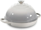 Davivy 5.5QT Cast Iron Dutch Oven with Lid, Bread Dutch Oven for Sourdough Bread, 10" Round Sourdough Bread Baking Pan, Enameled Cast Iron Bread Oven - Light Grey