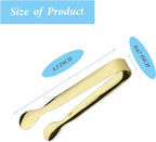 12PCS Ice Tongs Mini Sugar Tong 4.25Inch Stainless Steel Small Serving Tongs, Small Kitchen Tongs for Appetizers,Tea Party, Coffee Bar, Desserts (Gold 12pcs)