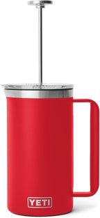 YETI Rambler 34 oz French Press with MagSlider Pitcher Lid Set, Rescue Red