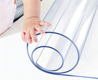14x14 Clear Plastic PVC Wood Desk Protector Pad Rectangle Thick Clear Plastic Vinyl Tablecloth Furniture Protective Desktop Liner Cover Waterproof Computer Tabletop Protection Desk Blotter Mat Pad