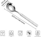 Thickened Stainless Steel Dinner Spoons with Hammered Edge,Serving Spoon Set,Heavy Table Spoons for Dinner, Party Wedding,Set of 4