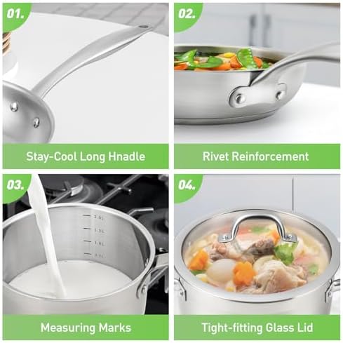 Duxtop Stainless Steel Pots and Pans Set, 17PC Induction Cookware Set - Image 6