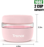 Tronco 16 oz Glass Food Storage Containers with Lids, Airtight, Leak & Spill Proof Glass Lunch Bowls for Meal Prep, Salad, Yogurt, Soup & Stew, Microwave & Dishwasher Safe, BPA-Free, Set of 1