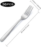 Pleafind 36-Piece Dinner Forks Set (8 inch), Stainless Steel Forks Silverware, Mirror Polished Fork Set, Small Forks for Home, Kitchen, Restaurant, Dishwasher Safe