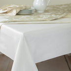 Benson Mills Deluxe Heavy Duty Vinyl Table Pad, Premium Table Protector, Waterproof with Flannel Backing, Quilted Design and Customizable (Off-White, 52" X 70" Rectangular)