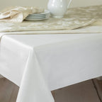 Benson Mills Deluxe Heavy Duty Vinyl Table Pad, Premium Table Protector, Waterproof with Flannel Backing, Quilted Design and Customizable (Off-White, 52" X 120" Rectangular)
