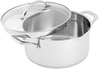 Scanpan STS Stainless Steel 5QT Dutch Oven with Lid, 18/10 Stainless Steel Body, Compatible with All Cooktops, Induction, Oven Safe to 480°F incl. lid, Professional Cookware, Silver